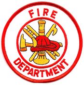 Fire Department Patch - Round - White