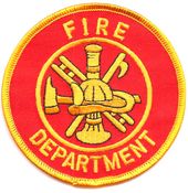 Fire Department Round Patch - Red