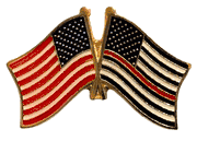 Fire Memorial Flag Lapel Pin - Double