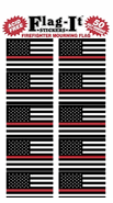 Firefighter Mourning Flag Stickers 50 Stickers per package