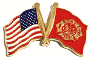 Firefighters Flag Lapel Pin - Double