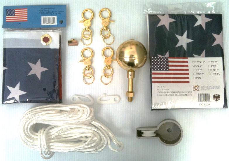 20' Residential Grade Sectional Flagpole 20' to 25' Outdoor Sectional