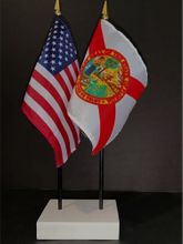 Florida and US Flag Desk Set