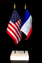 France and US Flag Desk Set