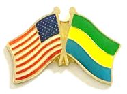 Gabon Flag Lapel Pin - Double