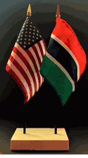 Gambia and US Flag Desk Set
