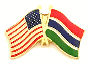 Gambia Flag Lapel Pin - Double