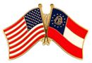 Georgia State Flag Lapel Pin - Double