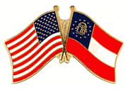 Georgia State Flag Lapel Pin - Double