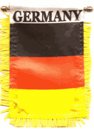 Germany Car Windshield, Window or Mirror Mini Banner Flag - Style 1