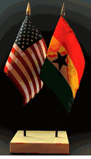 Ghana and US Flag Desk Set