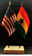 Ghana and US Flag Desk Set
