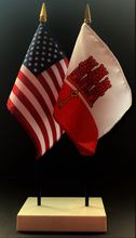 Gibraltar and US Flag Desk Set