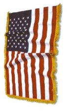 Gold Fringed American Flag 3'x5'  or 2'x3'