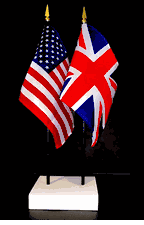 Great Britain and US Flag Desk Set