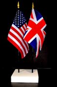 Great Britain and US Flag Desk Set