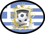 Greece Soccer Flag It Oval Decal
