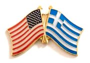 Greece Flag Lapel Pin - Double
