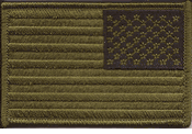 US Flag Patch - Subdued Green -  Reversed