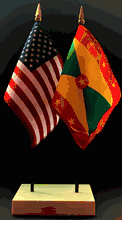 Grenada and US Flag Desk Set