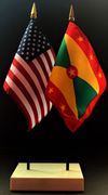 Grenada and US Flag Desk Set