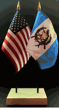 Guatemala and US Flag Desk Set