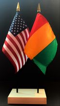 Guinea and US Flag Desk Set