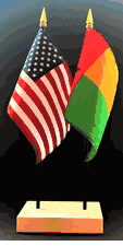 Guinea Bissau and US Flag Desk Set