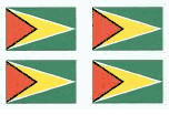 Guyana Flag Stickers - Sheet of 50