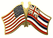 Hawaii Flag Lapel Pin - Double