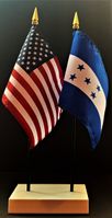 Honduras and US Flag Desk Set