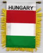 Hungary Car Windshield, Window or Mirror Mini Banner Flag - Style 1