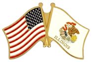 Illinois Flag Lapel Pin - Double