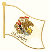 Illinois Flag Lapel Pin - Single