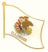 Illinois Flag Lapel Pin - Single