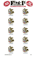 Illinois Flag Stickers 50 Stickers per package