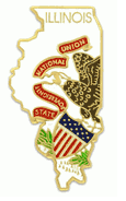 Illinois Map Lapel Pin - Updated Version