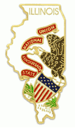 Illinois Map Lapel Pin - Updated Version