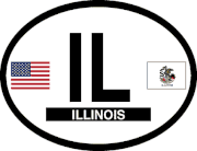 Illinois Flag It Oval Decal