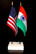 India and US Flag Desk Set
