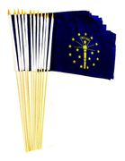 Indiana 12" x 18" Miniature Stick Flags