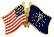 Indiana Flag Lapel Pin - Double