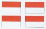 Indonesian Flag Stickers  - Sheet of 50