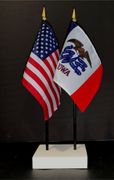 Iowa and US Flag Desk Set