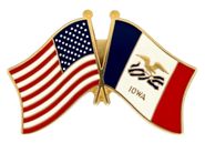 Iowa Flag Lapel Pin - Double