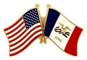 Iowa Flag Lapel Pin - Double