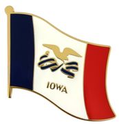 Iowa Flag Lapel Pin - Single