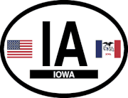 Iowa Flag It Oval Decal