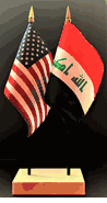Iraq and US Flag Desk Set