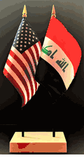 Iraq and US Flag Desk Set